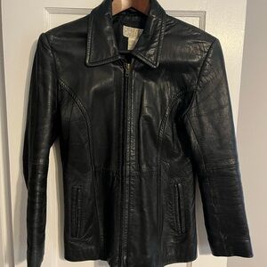 Vintage black genuine leather jacket